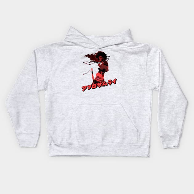 Afro Samurai - double exposure Kids Hoodie by HANASUISI